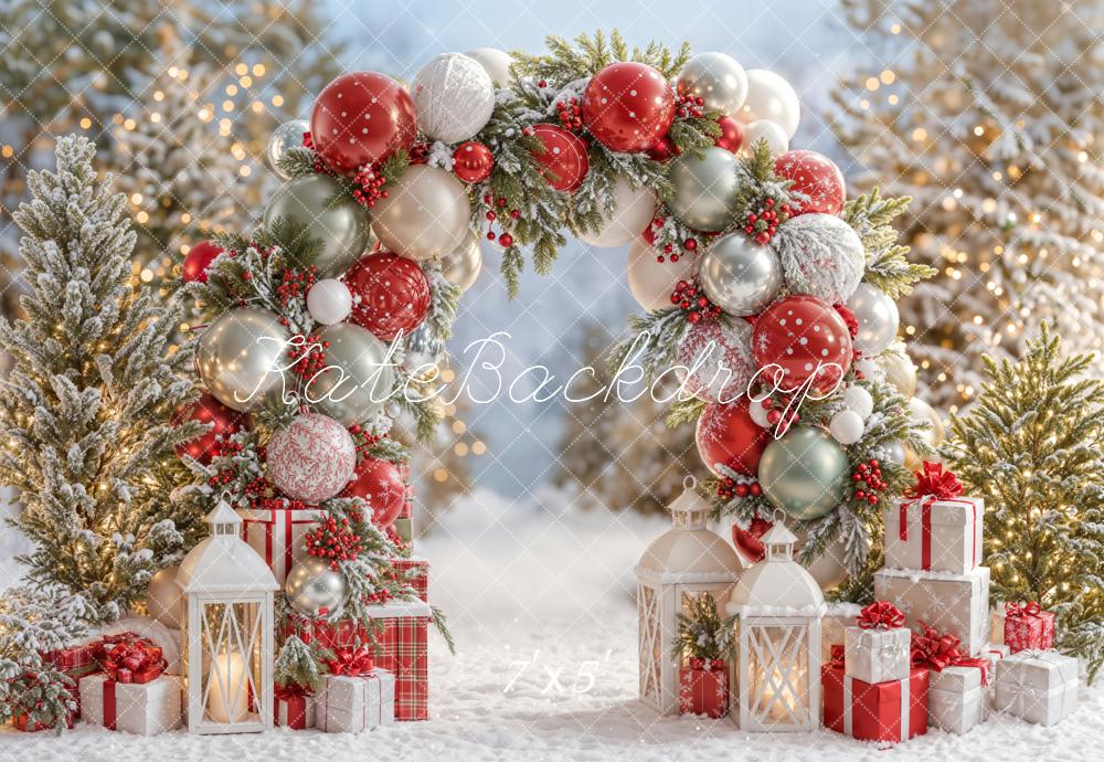 ⚡Blitzangebote #2-Kate Weihnachten Ballonbogen Schnee Geschenke Hintergrund - Kate Backdrop.de