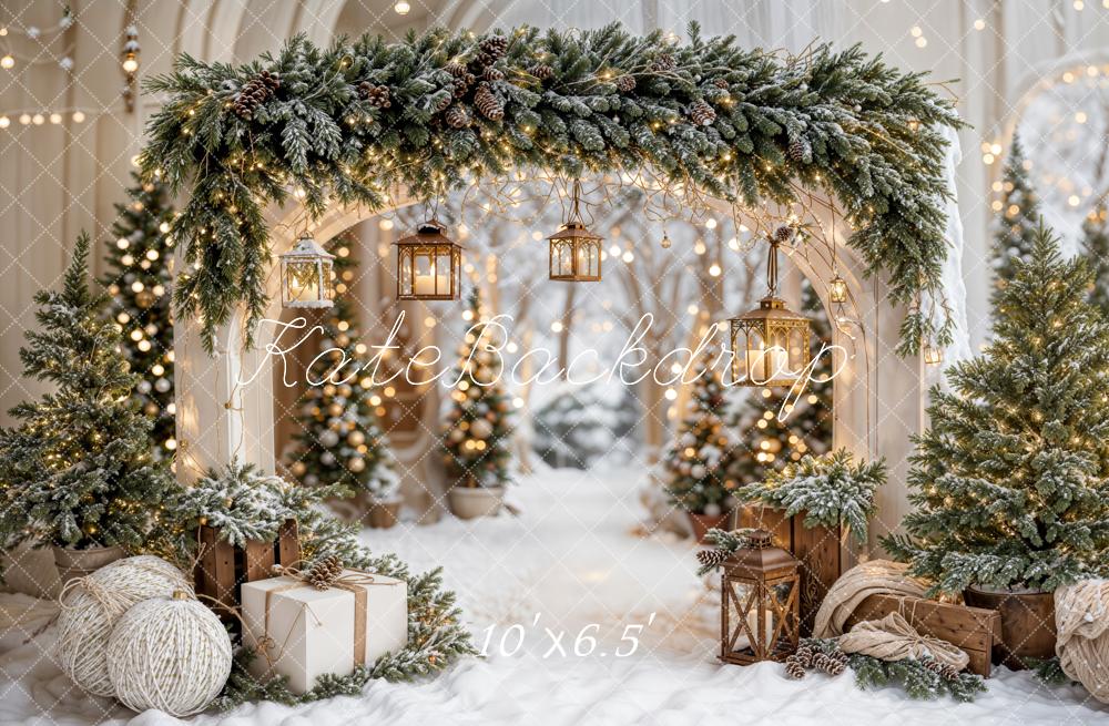 ⚡Blitzangebote-Weihnachten Bogengirlande Schneebäume Hintergrund - Kate Backdrop.de
