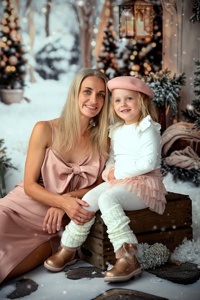 Kate Weihnachten Bogengirlande Schneebäume Hintergrund entworfen von Emetselch - Kate Backdrop.de