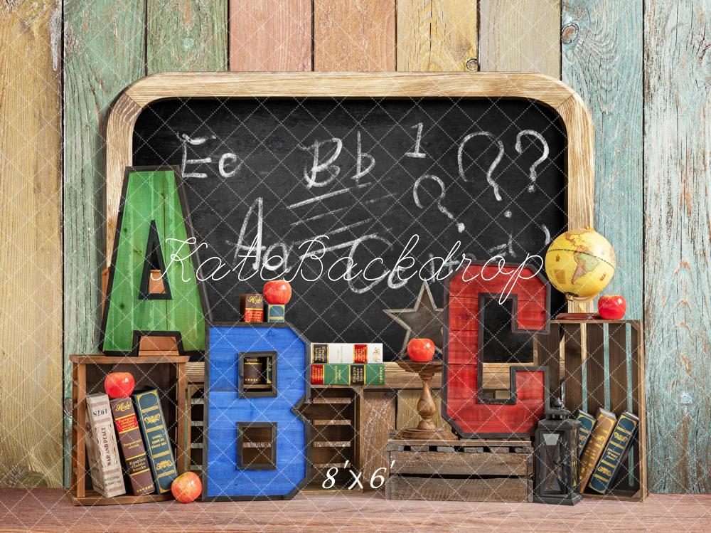 Kate Zurück zur Schule Sommer Tafel ABC Fleece Hintergrund - Kate Backdrop.de