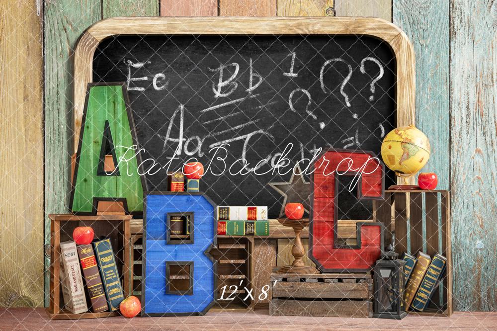 Kate Zurück zur Schule Sommer Tafel ABC Fleece Hintergrund - Kate Backdrop.de