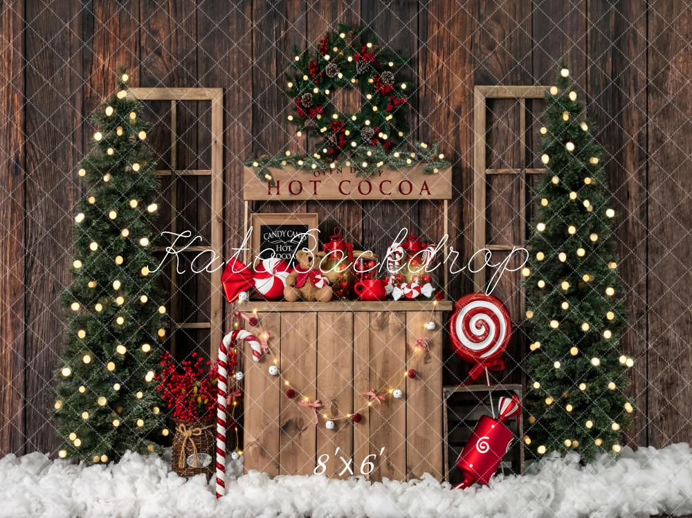 Kate Weihnachtsbaum Fleece Hintergrund Winter Hei?e Schokolade Entworfen von Emetselch - Kate Backdrop.de