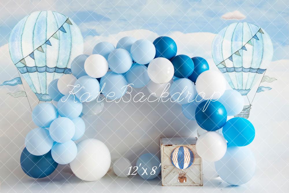 Kate Heißluft Blau Ballon Bogen Kuchen Smash Fleece Hintergrund - Kate Backdrop.de