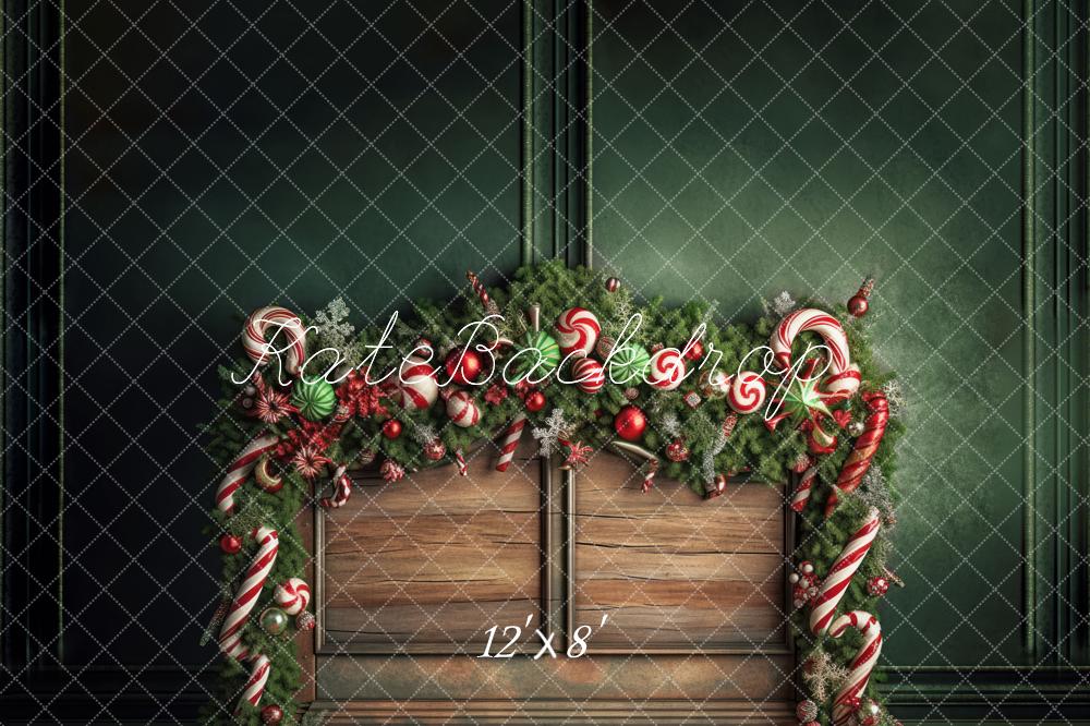 Kate Weihnachten Zuckerstange Kopfteil Fleece Hintergrund Entworfen von Mandy Ringe - Kate Backdrop.de