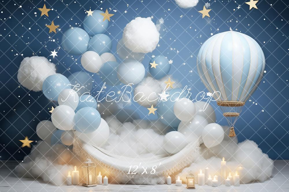 Kate Kuchen Smash Süßtraum Heißluftballon Fleece Hintergrund Entworfen von Chain Photography - Kate Backdrop.de
