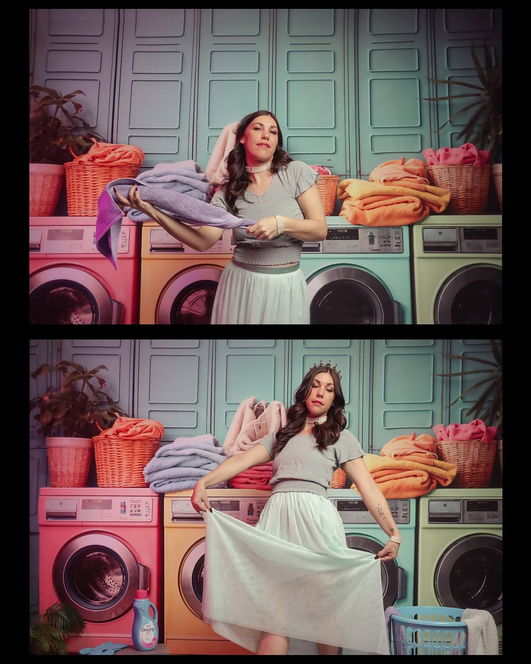 Kate Wäschetag Bunte Waschmaschine Fleece Hintergrund Entworfen von Chain Photography - Kate Backdrop.de