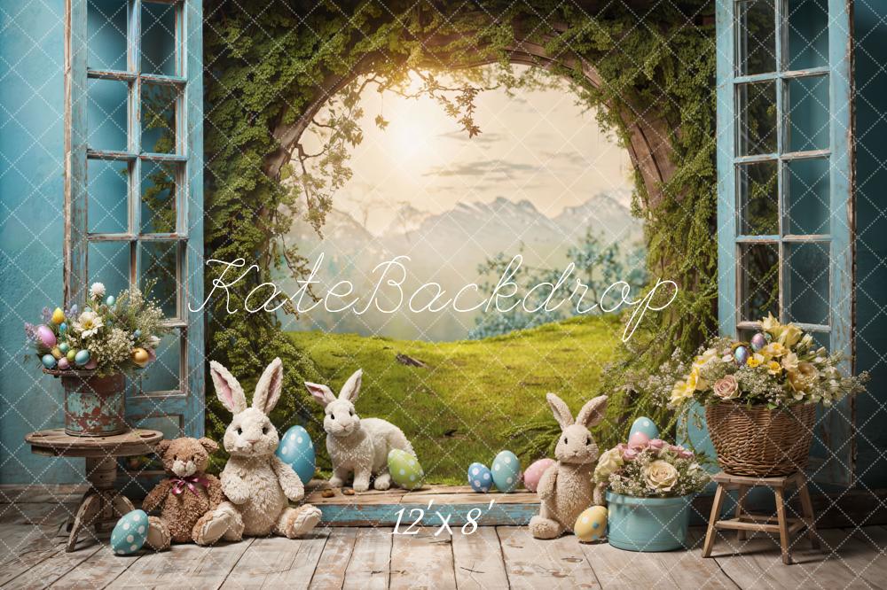 Kate Ostern Hase Fensterblick Fleece Hintergrund - Kate Backdrop.de