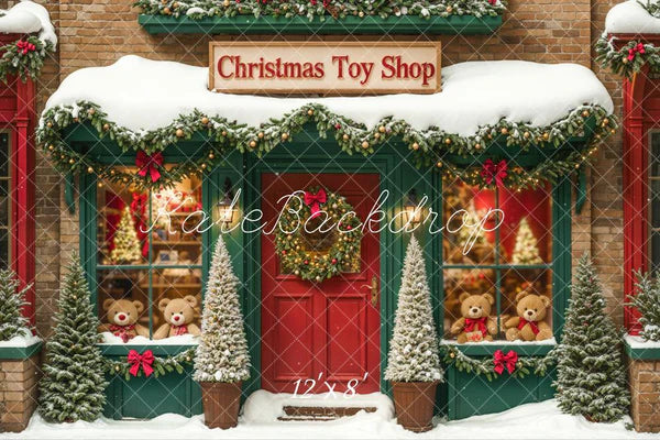 Kate Weihnachten Spielzeugladen Teddybären Hintergrund Entworfen von Emetselch - Kate Backdrop.de