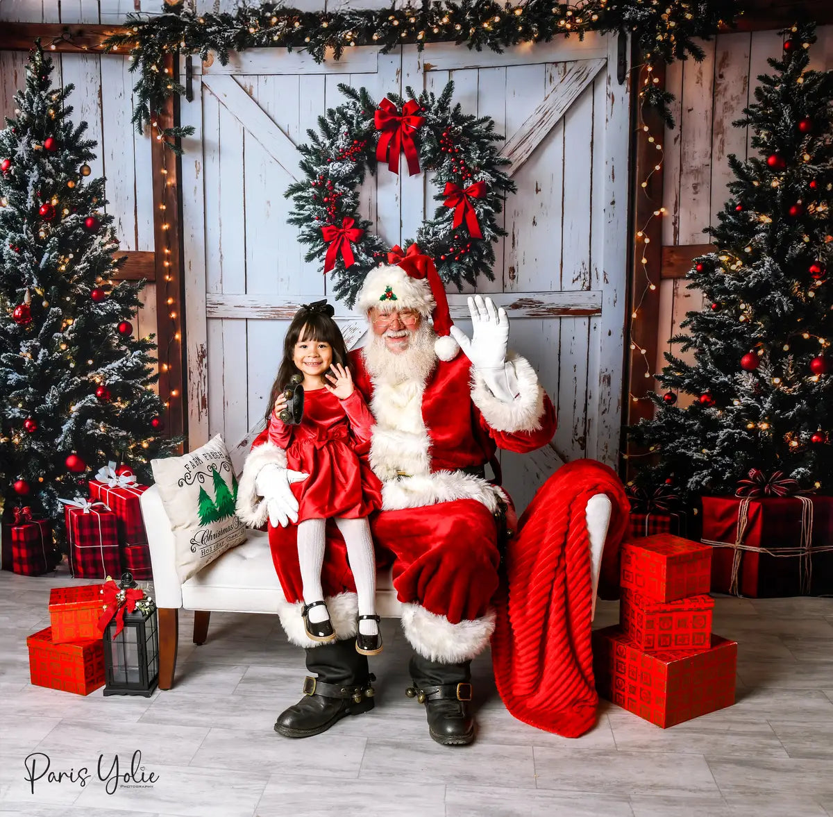 ⚡Blitzangebote #2-Kate Weihnachtsbäume Weiße Tür Geschenke Hintergrund - Kate Backdrop.de