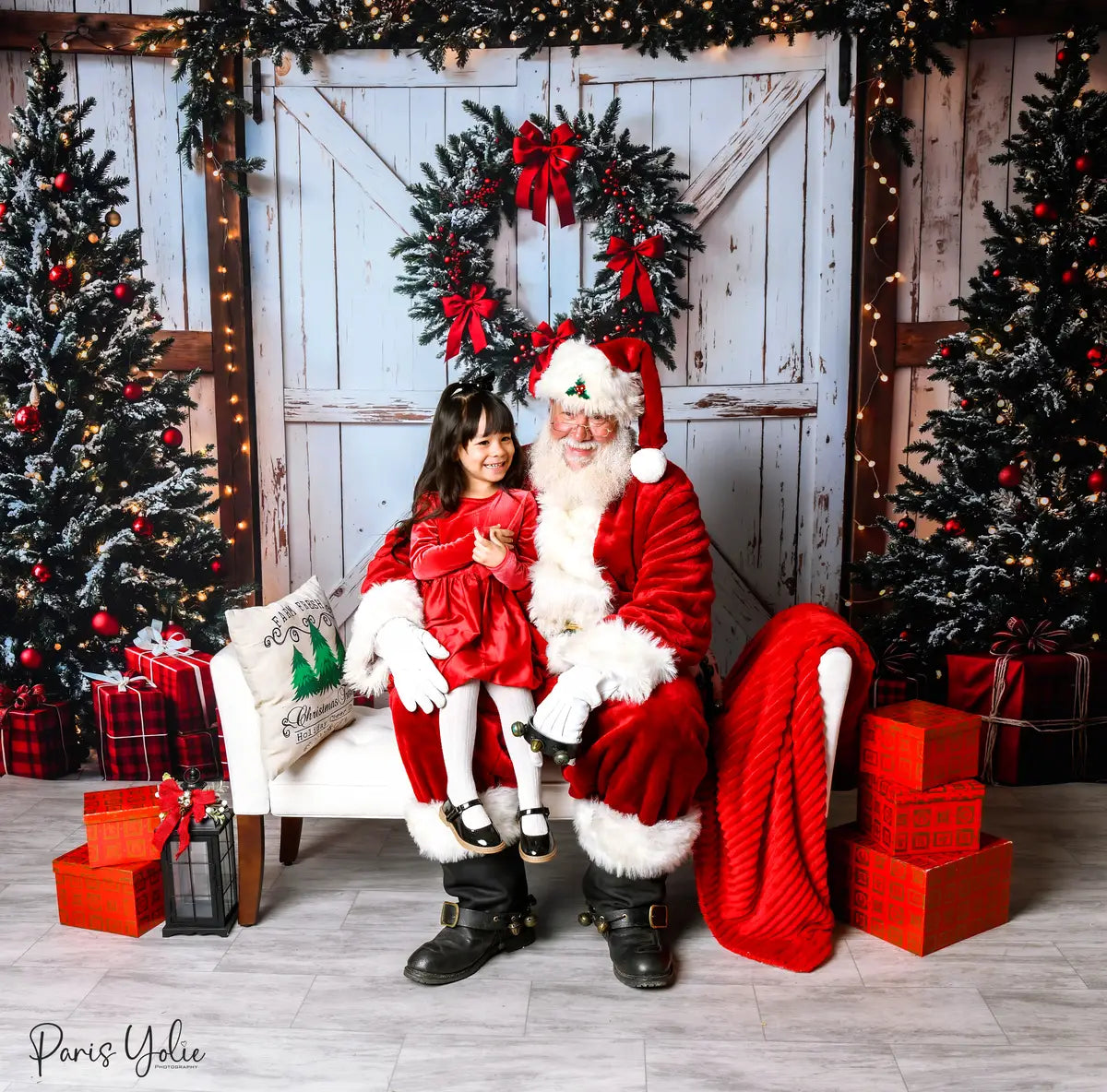 ⚡Blitzangebote #2-Kate Weihnachtsbäume Weiße Tür Geschenke Hintergrund - Kate Backdrop.de
