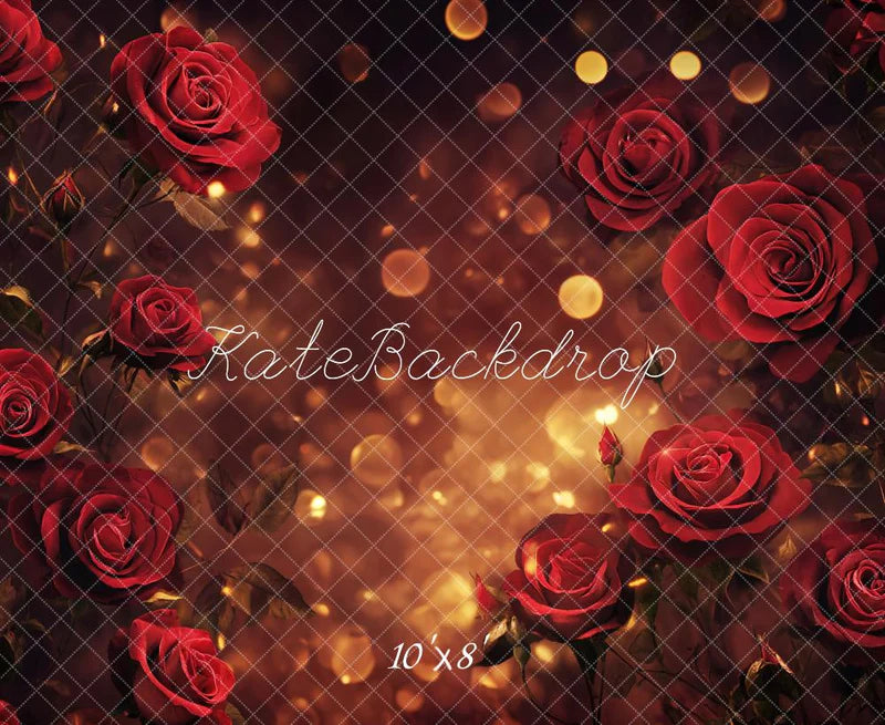 Kate Valentinstag Rosen mit Bokeh Fleece Hintergrund - Kate Backdrop.de