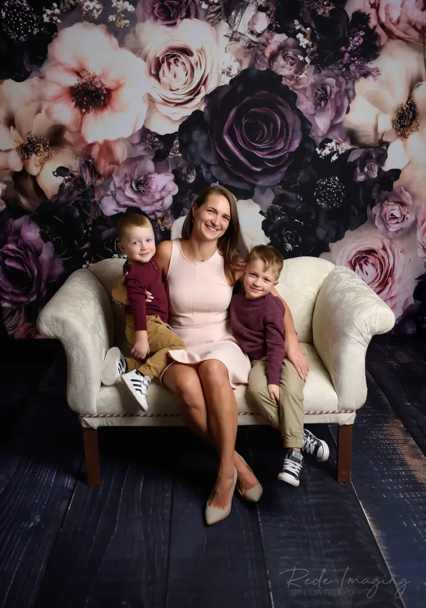 ⚡Blitzangebote #2-Kate Feine Kunst Vintage Blumen dunkel Rosa Fleece Hintergrund - Kate Backdrop.de