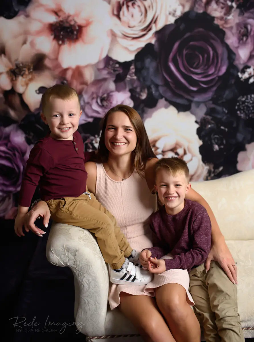 ⚡Blitzangebote #2-Kate Feine Kunst Vintage Blumen dunkel Rosa Fleece Hintergrund - Kate Backdrop.de