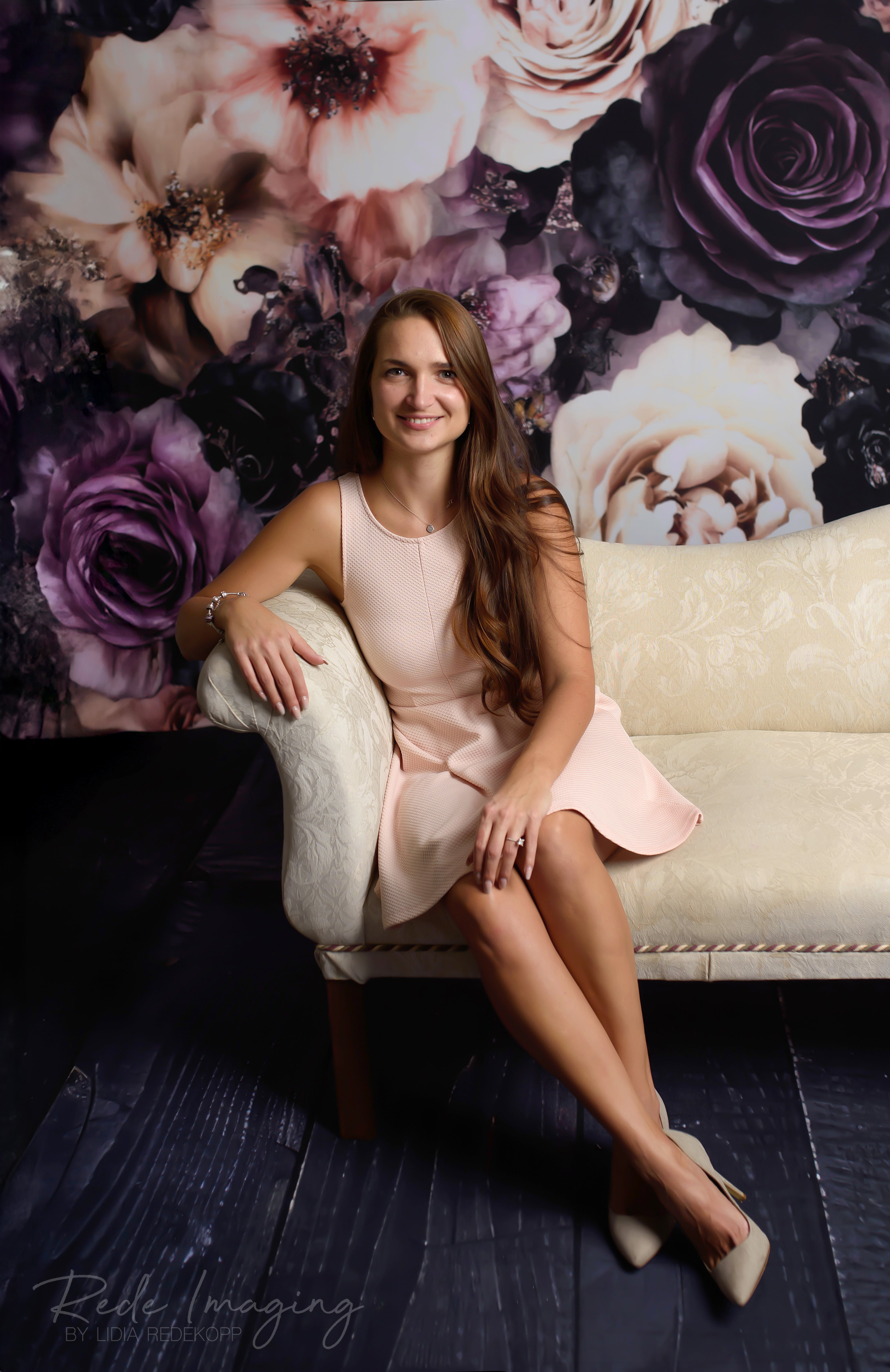 ⚡Blitzangebote #2-Kate Feine Kunst Vintage Blumen dunkel Rosa Fleece Hintergrund - Kate Backdrop.de