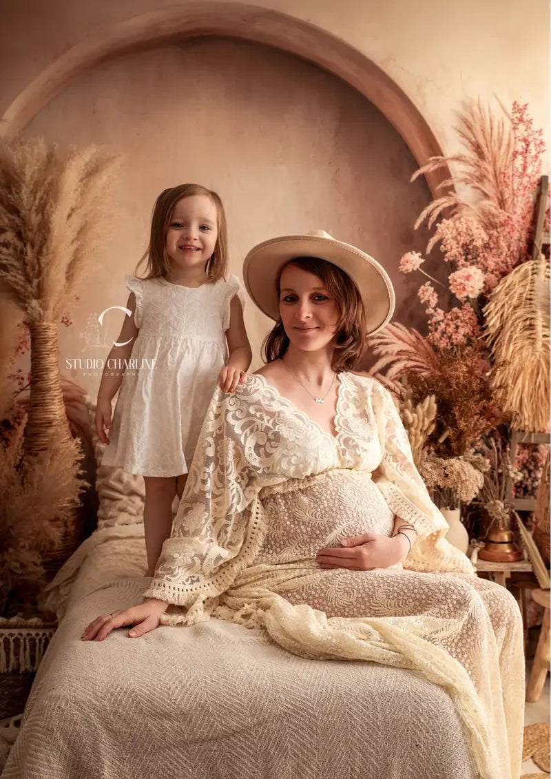 🔥50%OFF-Kate Boho Beige Pampes Blumenbogend Hintergrund - Kate Backdrop.de