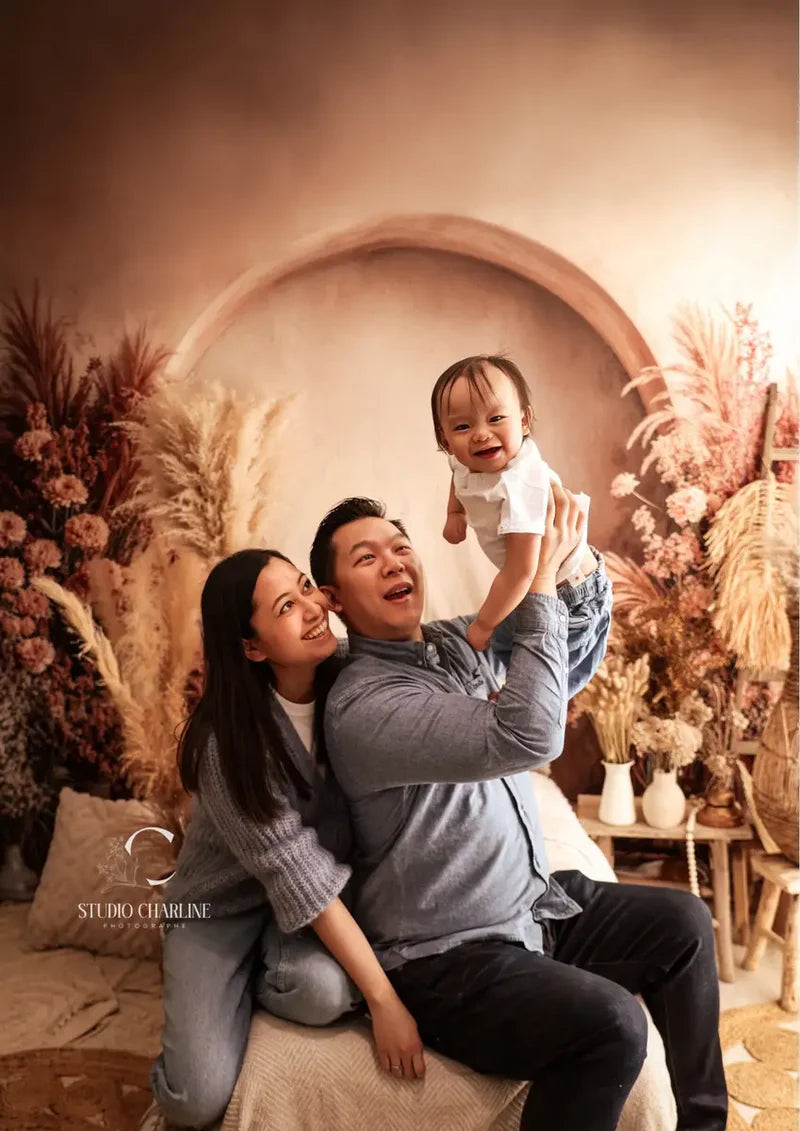 🔥50%OFF-Kate Boho Beige Pampes Blumenbogend Hintergrund - Kate Backdrop.de