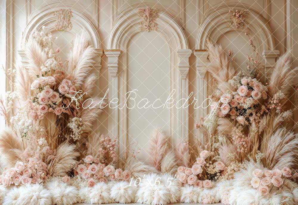 🔥50%OFF-Kate Boho- Blumen Bogen Hochzeit Retro Fleece Hintergrund - Kate Backdrop.de