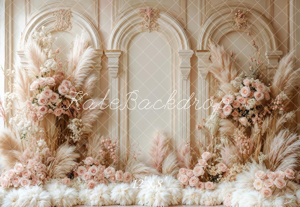 🔥50%OFF-Kate Boho- Blumen Bogen Hochzeit Retro Fleece Hintergrund - Kate Backdrop.de