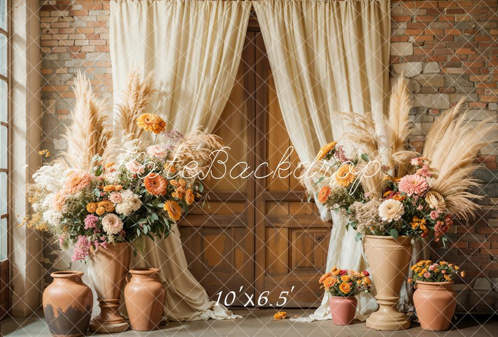 Kate Boho Blumen Rustikal Vorhang Hochzeit Fleece Hintergrund - Kate Backdrop.de