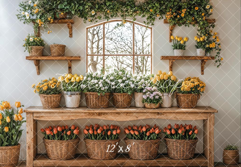 Kate Frühlings blumen-Gartenkörbe Fleece Hintergrund - Kate Backdrop.de