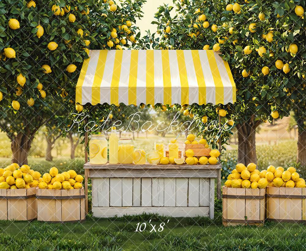 🔥50%OFF-Kate Sommer Zitronenstand Obstgarten Fleece Hintergrund - Kate Backdrop.de