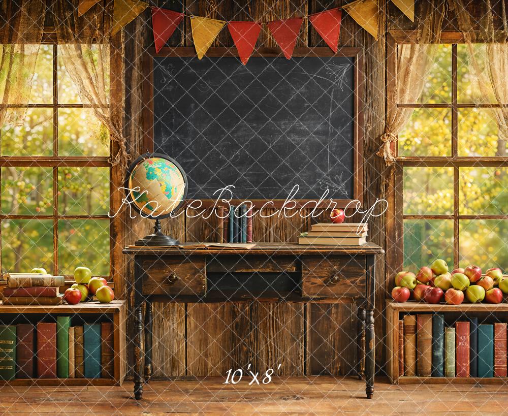 Kate Graduation Klassenzimmer Chalkboard Schreibtisch Fleece Hintergrund - Kate Backdrop.de