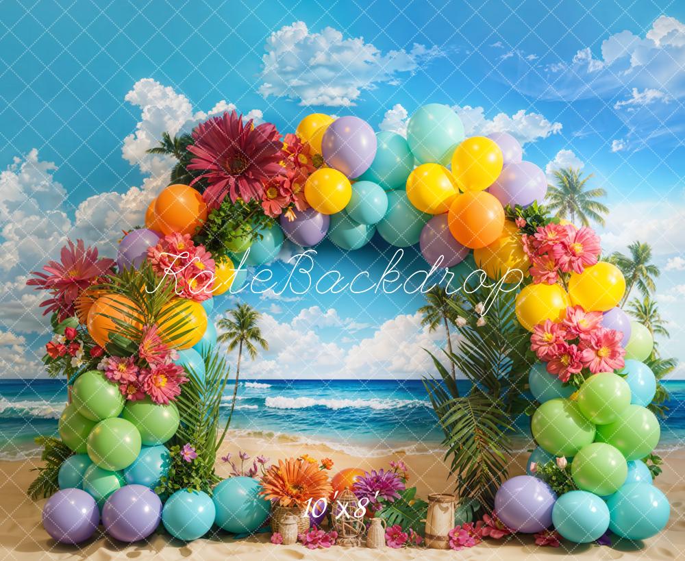 Kate Tropischer Strand Ballonbogen Fleece Hintergrund - Kate Backdrop.de