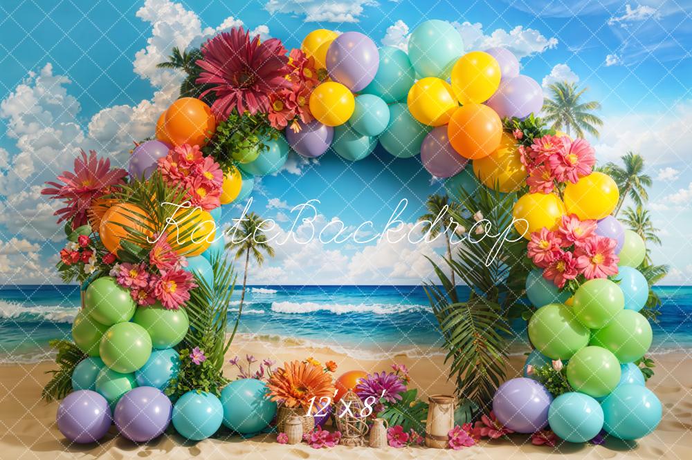 Kate Tropischer Strand Ballonbogen Fleece Hintergrund - Kate Backdrop.de