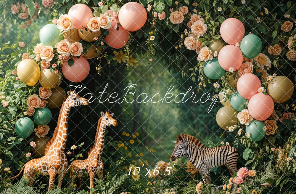 Kate ake Smash Dschungel Tier Party Bogen Fleece Hintergrund - Kate Backdrop.de