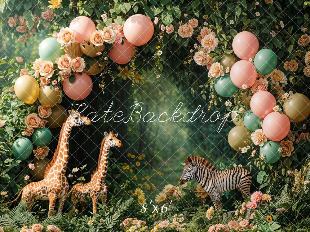 Kate ake Smash Dschungel Tier Party Bogen Fleece Hintergrund - Kate Backdrop.de