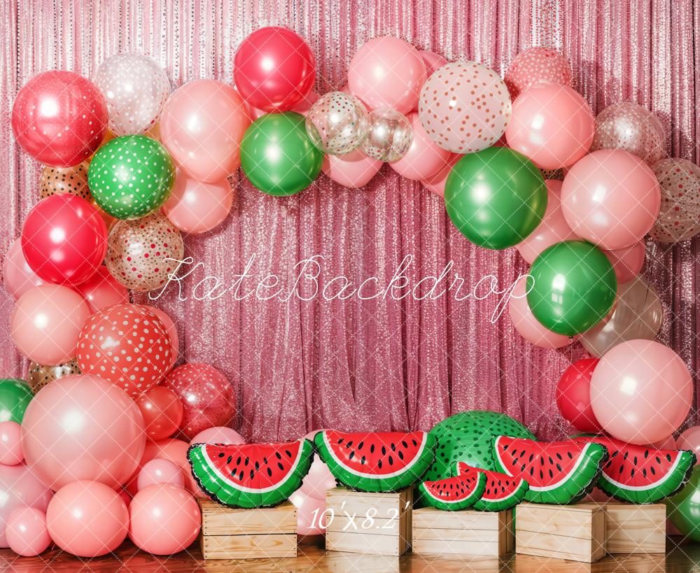 Kate Cake Smash Sommer Wassermelone Luftballon Bogen Fleece Hintergrund - Kate Backdrop.de