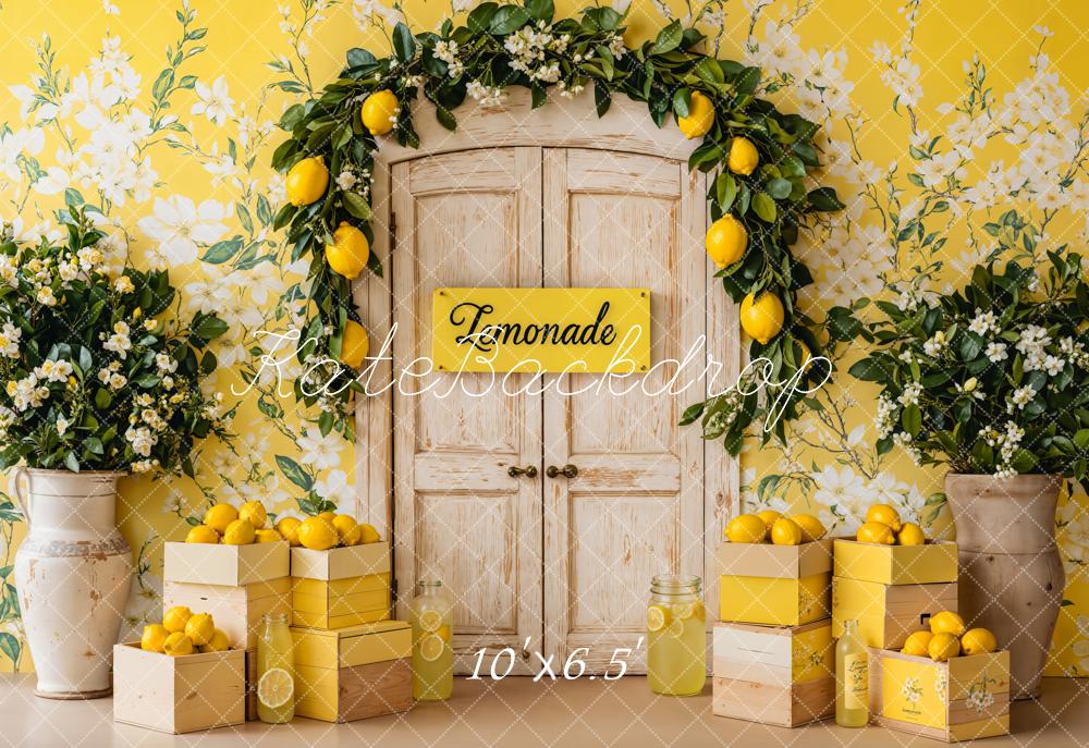 Kate Sommer Zitrone Blumenbogen Fleece Hintergrund - Kate Backdrop.de