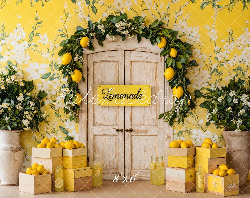 Kate Sommer Zitrone Blumenbogen Fleece Hintergrund - Kate Backdrop.de
