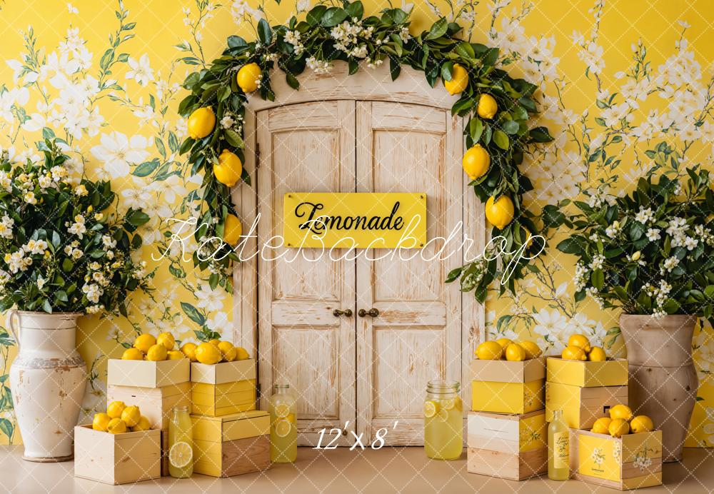 Kate Sommer Zitrone Blumenbogen Fleece Hintergrund - Kate Backdrop.de