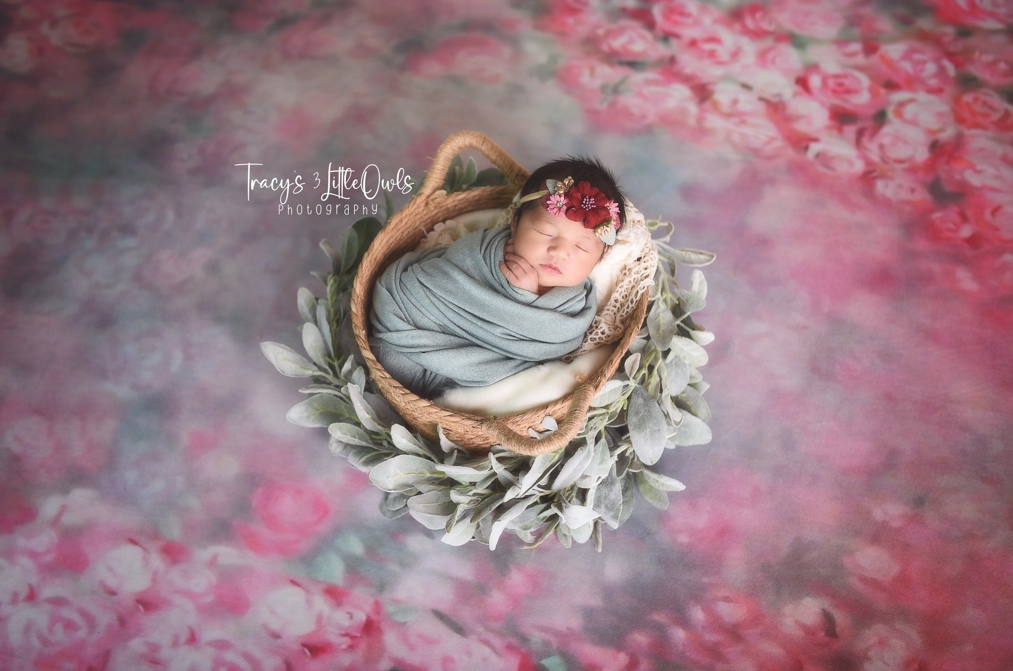 Kate Lila Abstrakt / Blumen rund gemischt Falthintergrund Doppelseitig für Babyfotografie 5X5ft(1.5x1.5m)