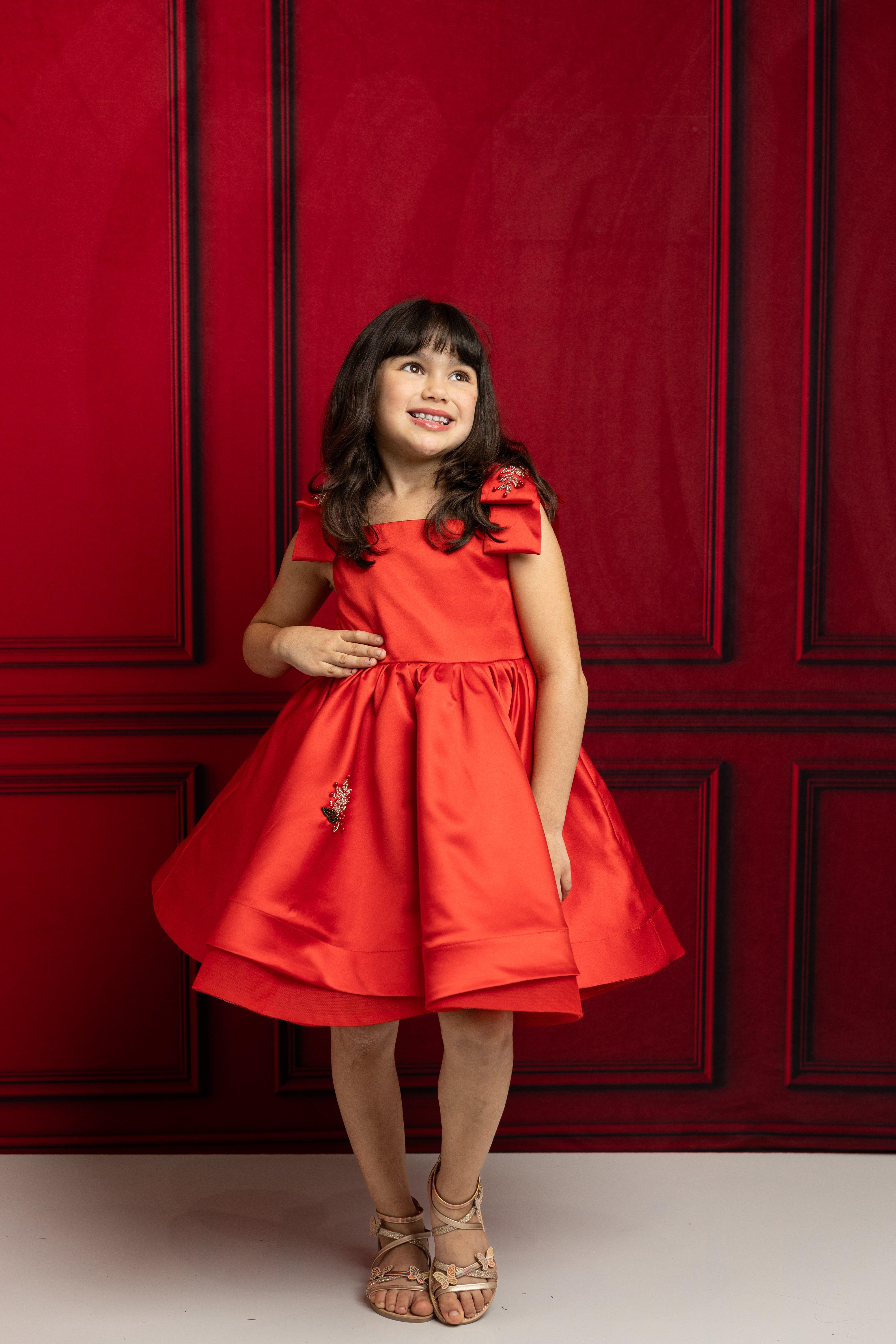 ⚡Flash Sale-Kate Rote Schleife Kinderkleid für Fotografie - Kate Backdrop.de