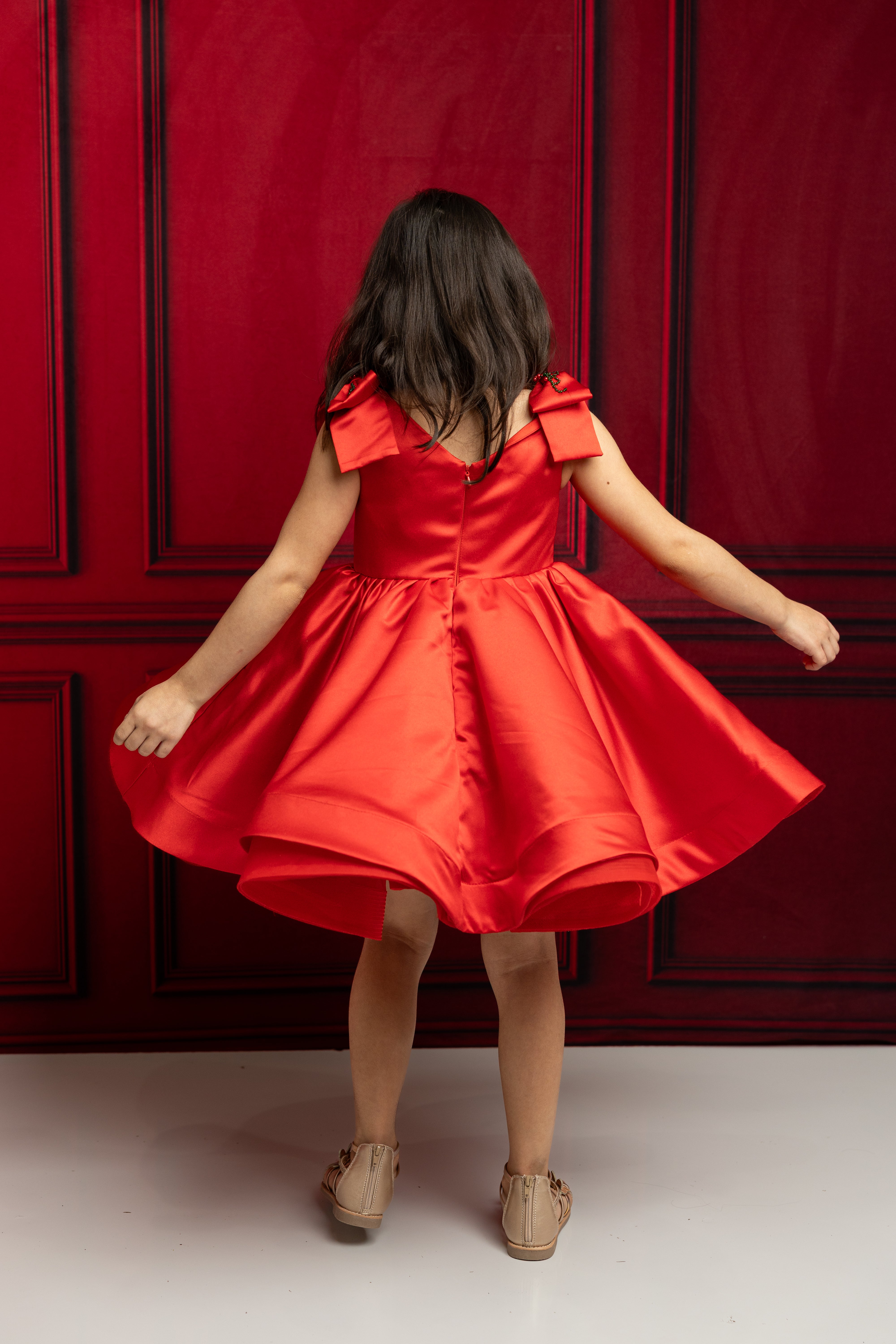 ⚡Flash Sale-Kate Rote Schleife Kinderkleid für Fotografie - Kate Backdrop.de