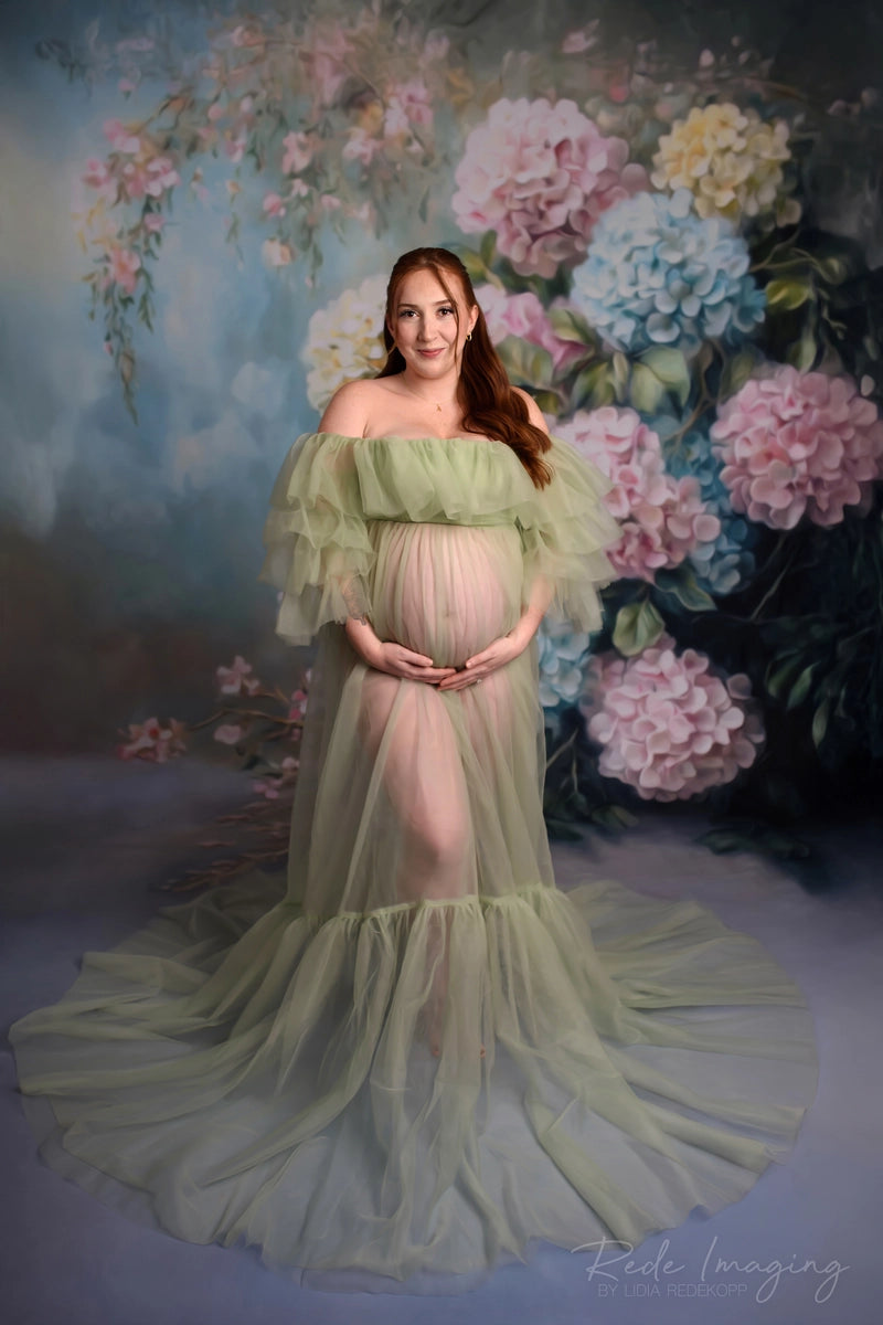 Kate schlauchloses Mesh-Mutterschafts-Fotoshoot-Kleid - Kate Backdrop.de