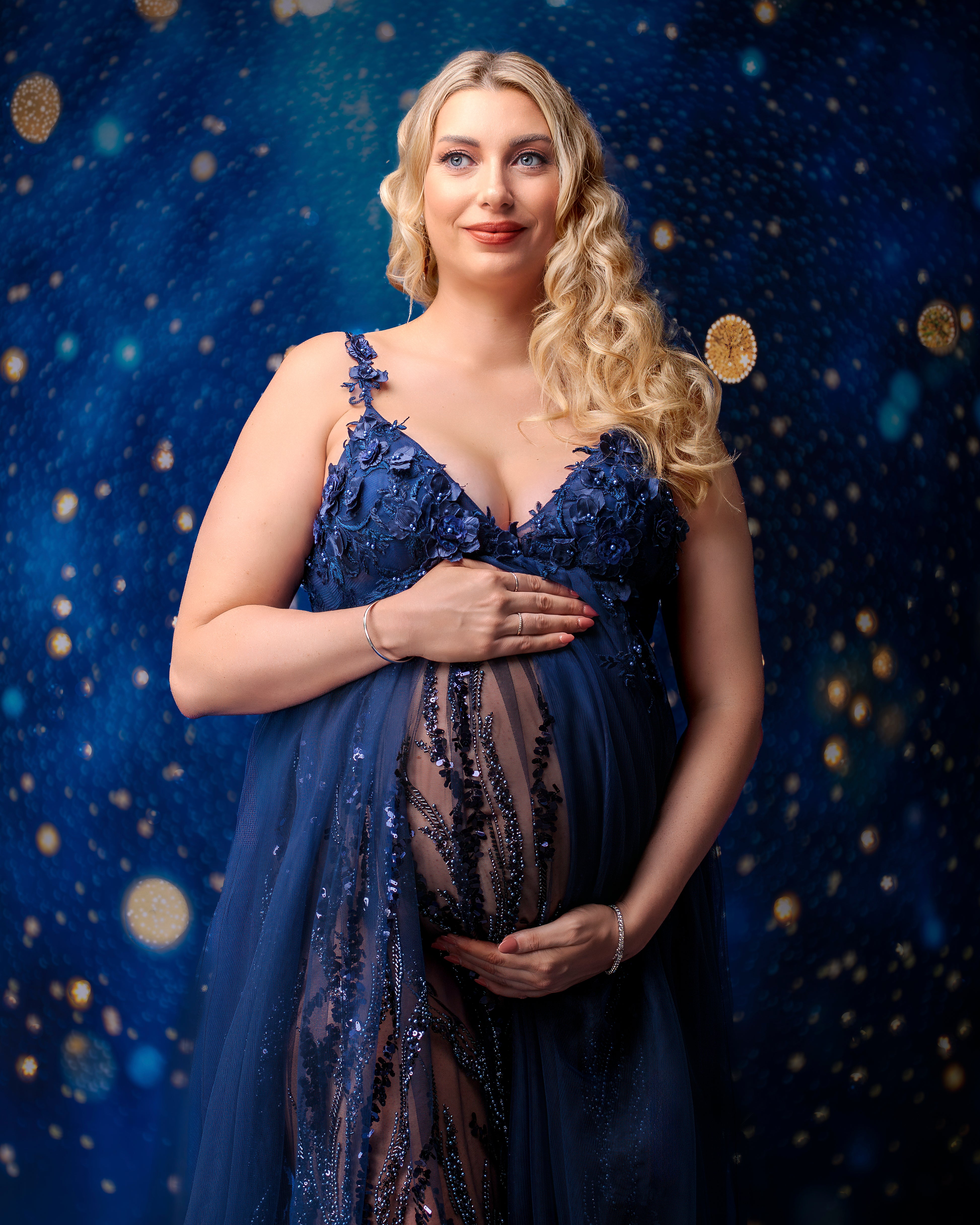 Kate Spitze Hosenträger Schleppendes Mutterschafts-Fotoshooting Kleid - Kate Backdrop.de