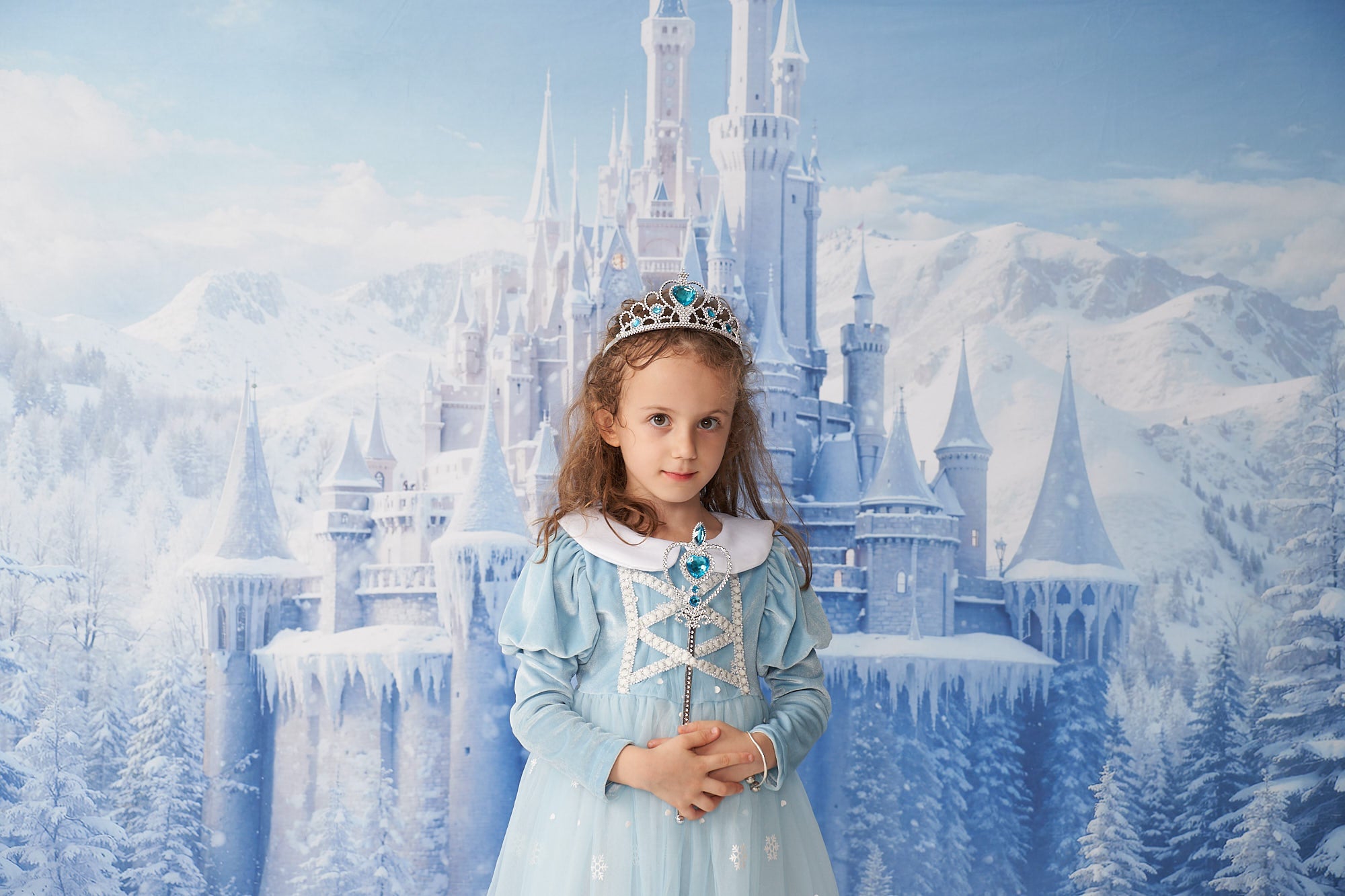 Kate Winter Ice Frosted World Schloss Hintergrund von Chain Photography - Kate Backdrop.de