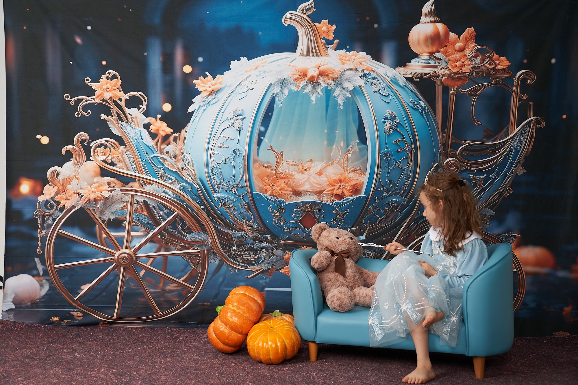 Kate Blauer Kürbis Auto in der Nacht Hintergrund von Chain Photography - Kate Backdrop.de