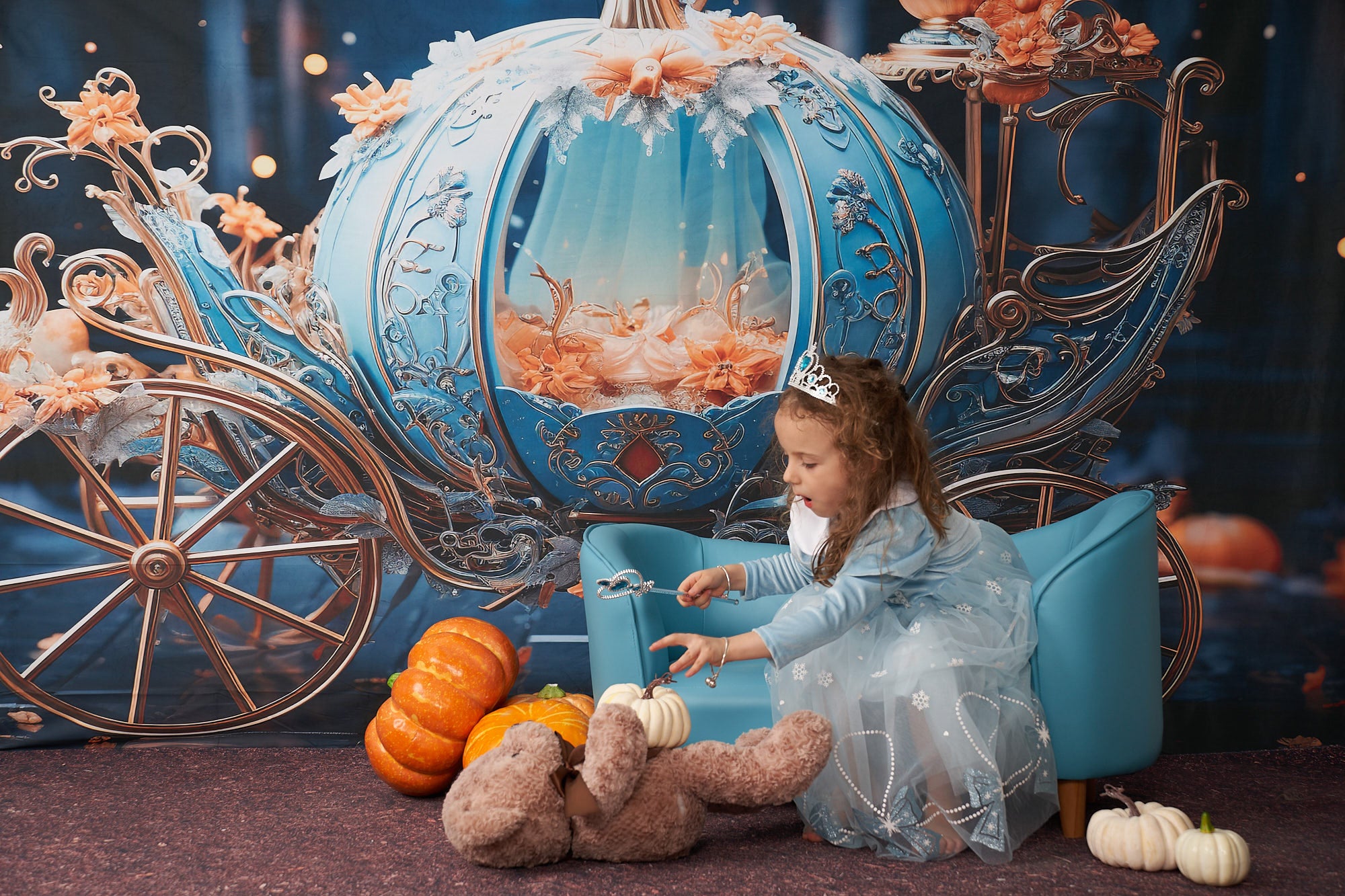 Kate Blauer Kürbis Auto in der Nacht Hintergrund von Chain Photography - Kate Backdrop.de