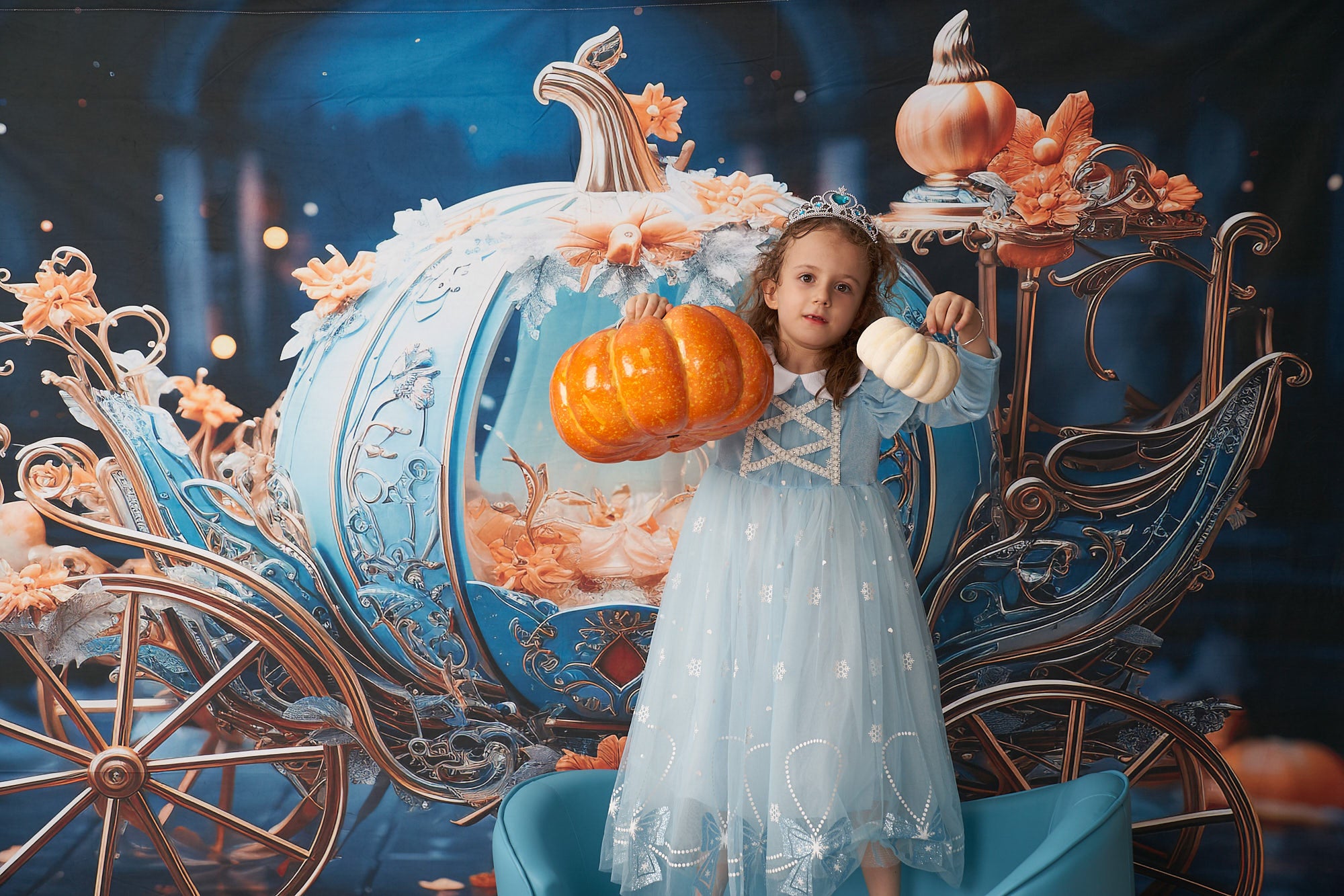 Kate Blauer Kürbis Auto in der Nacht Hintergrund von Chain Photography - Kate Backdrop.de