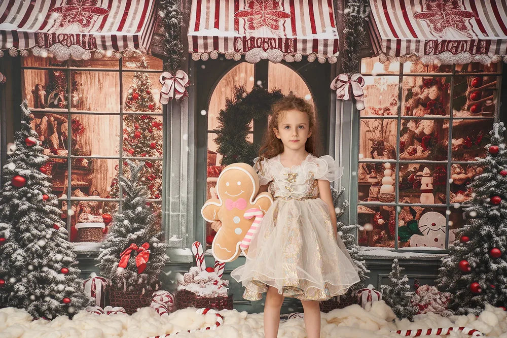 Kate Weihnachten Geschenk-Shop im Schnee Hintergrund für die Fotografie - Kate Backdrop.de