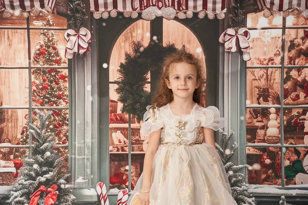 Kate Weihnachten Geschenk-Shop im Schnee Hintergrund für die Fotografie - Kate Backdrop.de