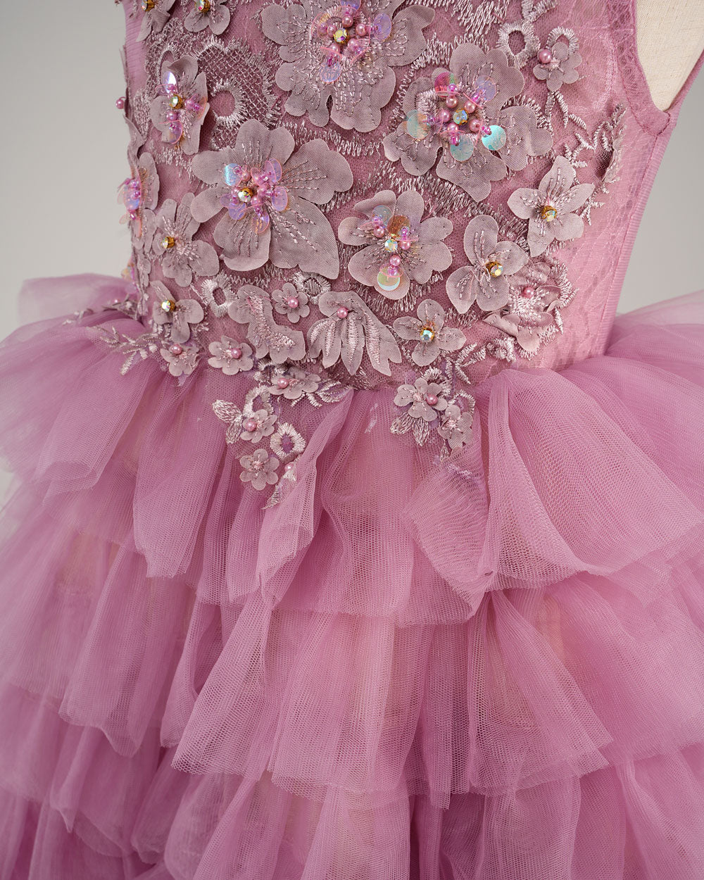 Kate Gradient Rosa und Lila Tiered Kinder Kleid für Fotografie - Kate Backdrop.de
