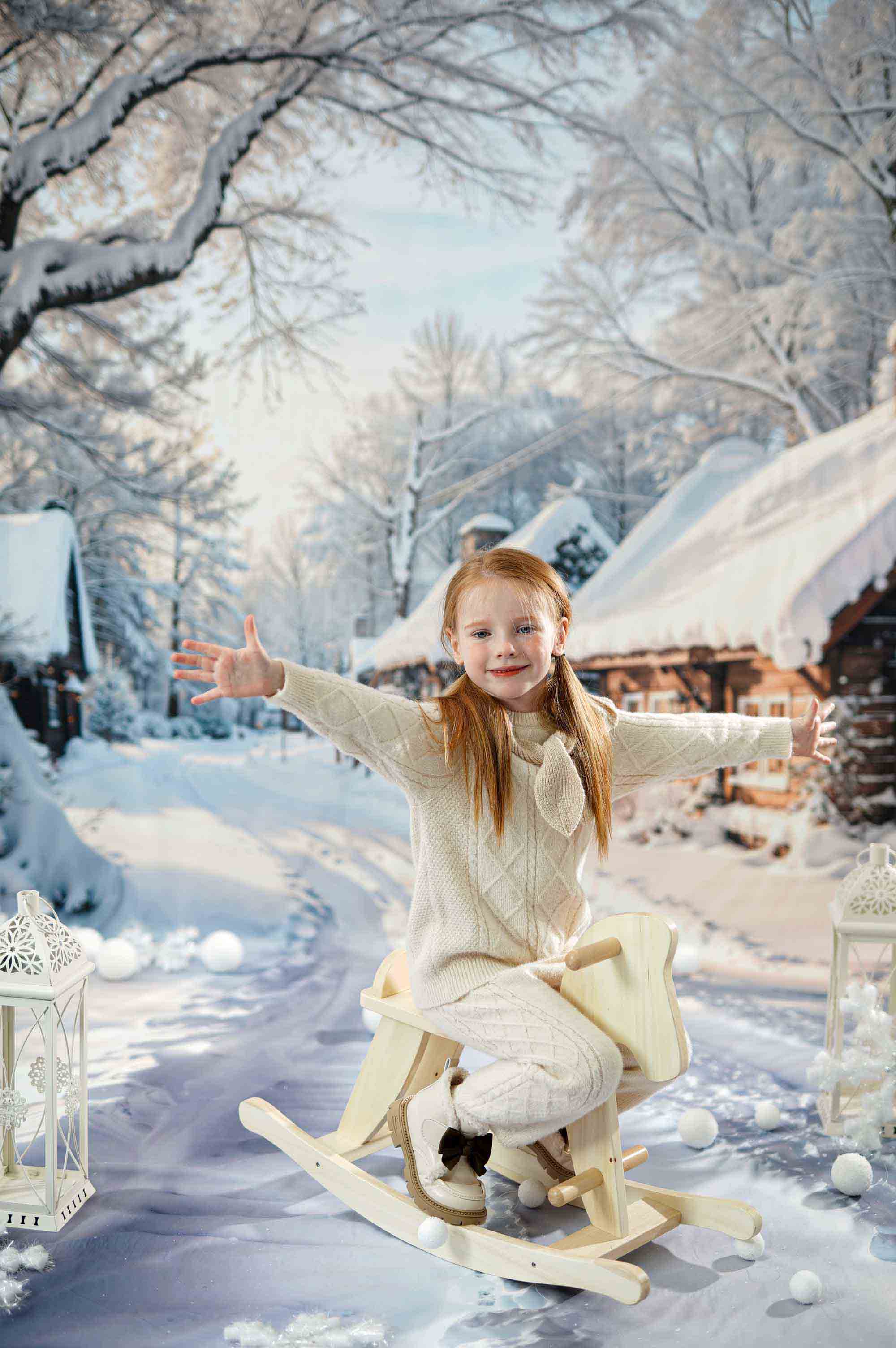 Kate Winter im Freien Schnee Szene Foto-Kit - Kate Backdrop.de