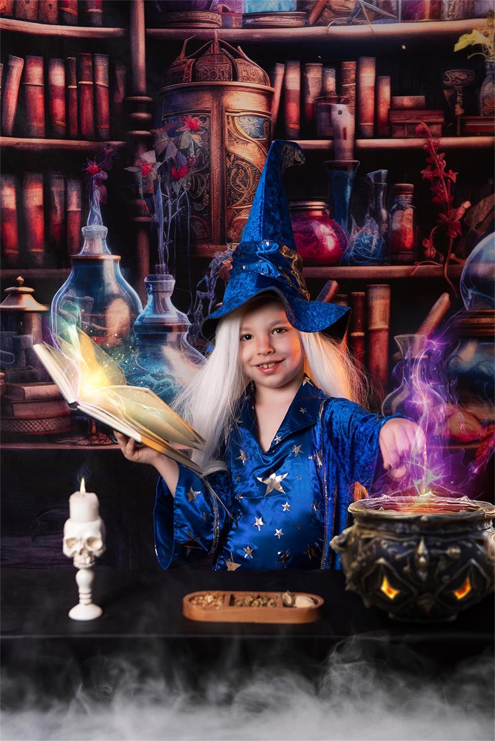 Kate Halloween Hexe Trank Küche Hintergrund Entworfen von Lidia Redekopp - Kate Backdrop.de