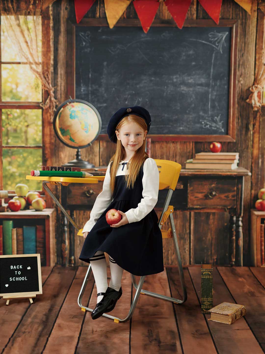 Kate Zurück zu Schule Kreidetafel Globus Foto Kit - Kate Backdrop.de
