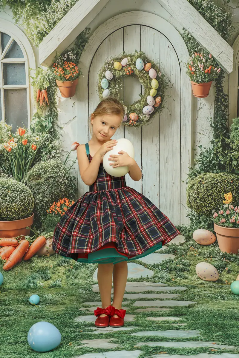 Kate Kariertes Spitzenkleid für Kinder für die Fotografie - Kate Backdrop.de